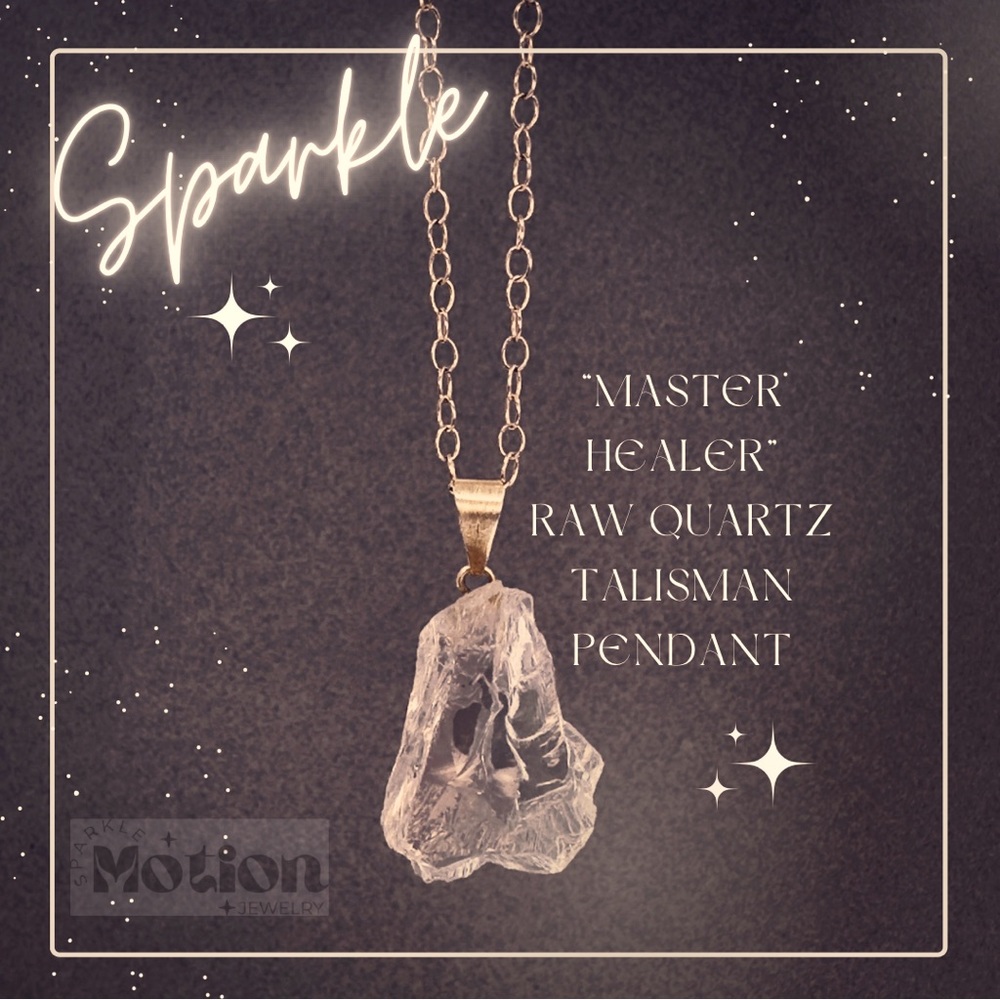 Raw Quartz Master Healer Talisman Necklace
